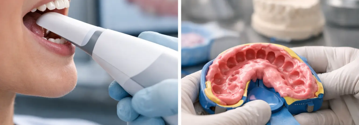 Escáner intraoral vs impresión tradicional