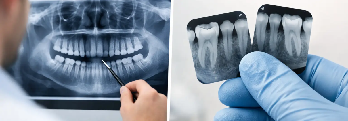 Radiografía panorámica vs periapical dental
