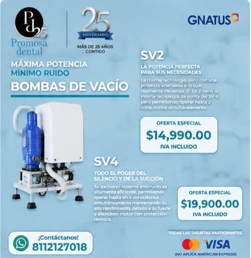 Bombas de vacío Gnatus: SV2 en $14,990 y SV4 en $19,900, IVA incluido