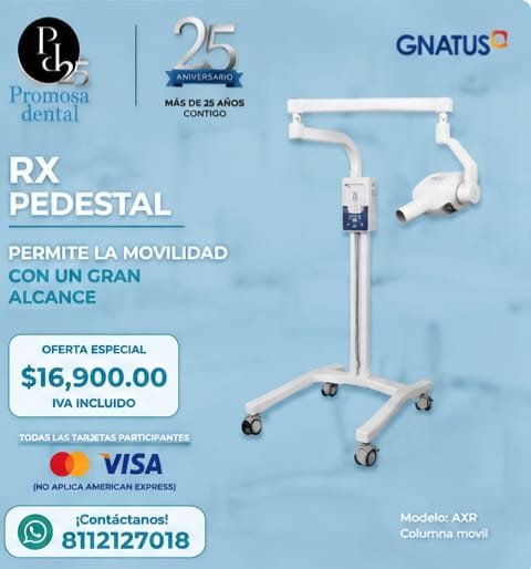 Rayos X de pedestal Gnatus modelo AXR de columna móvil en $16,900, IVA incluido